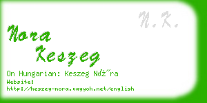 nora keszeg business card